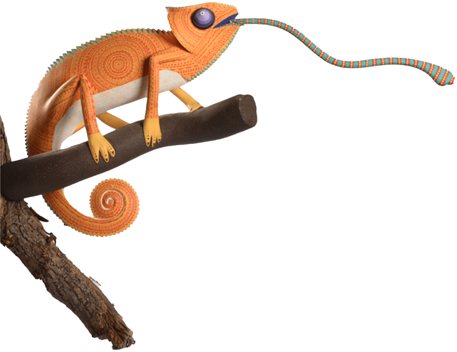 Pieza de arte de camaleon