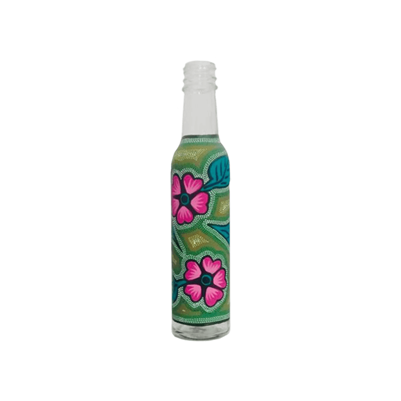 botella de mezcal la sombra 250ml, pintada a mano completa